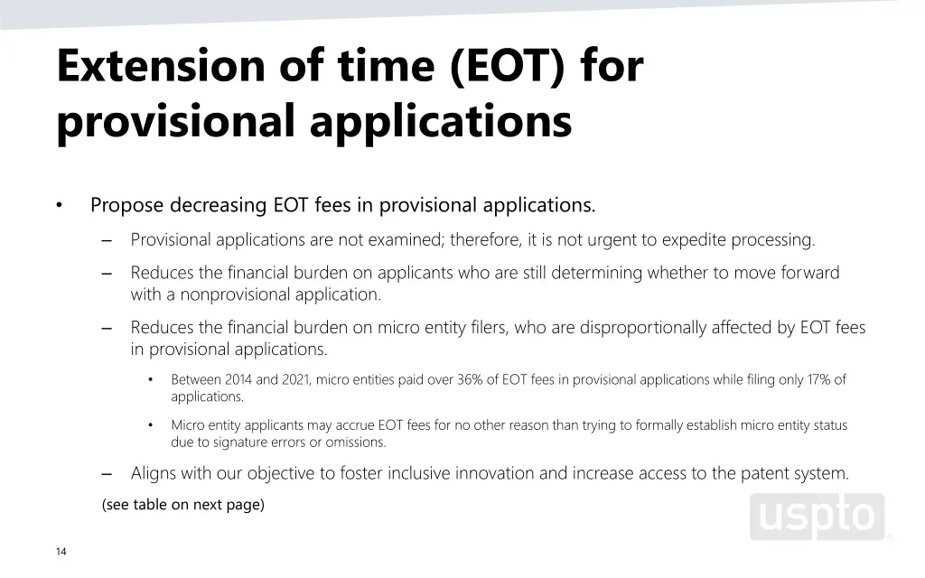 extension of time eot for provisional applications