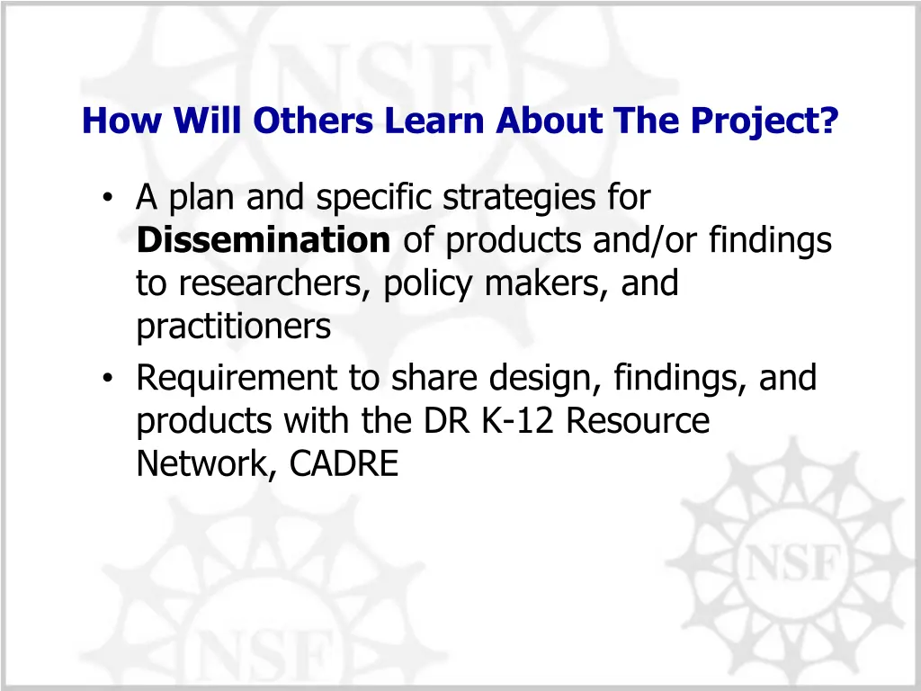 how will others learn about the project