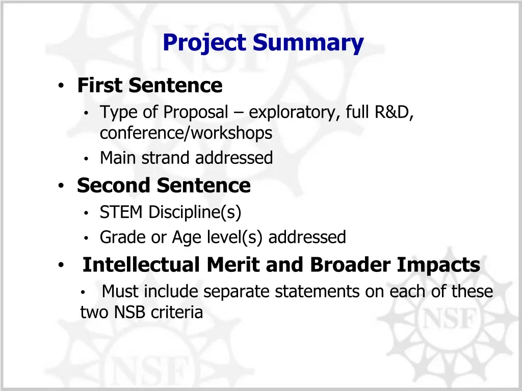 project summary