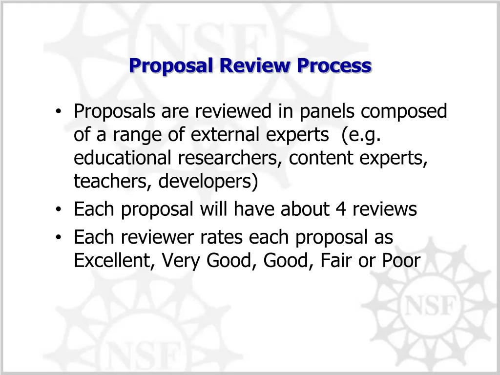 proposal review process