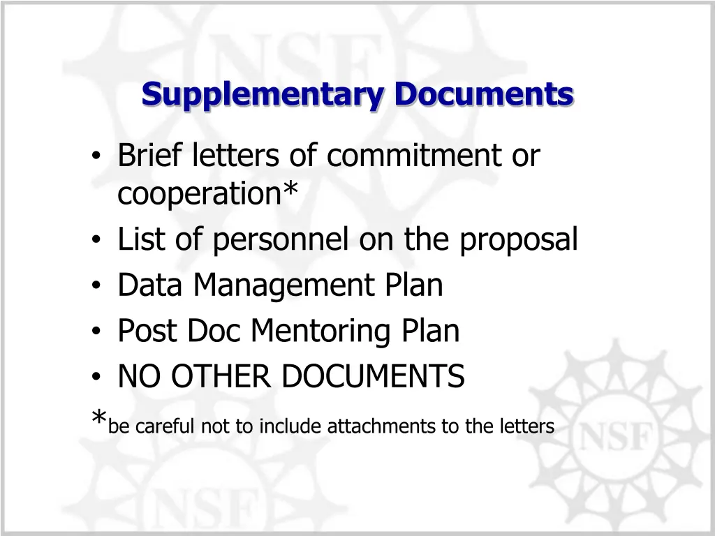supplementary documents