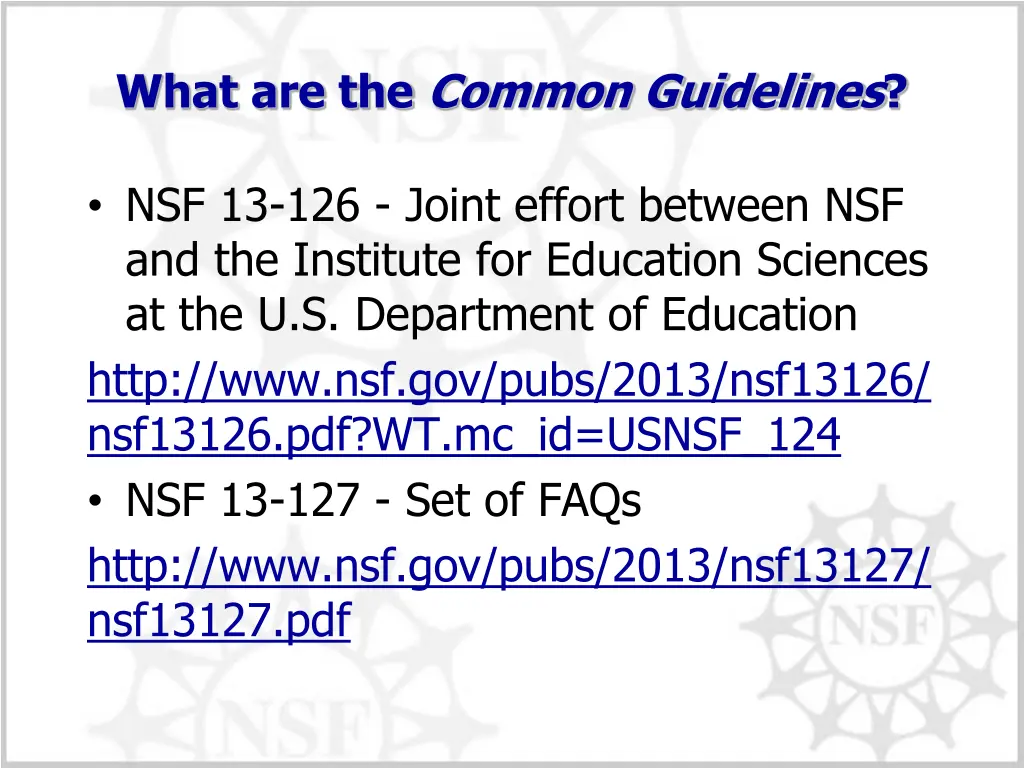 what are the common guidelines