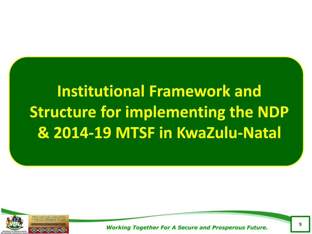 institutional framework and structure