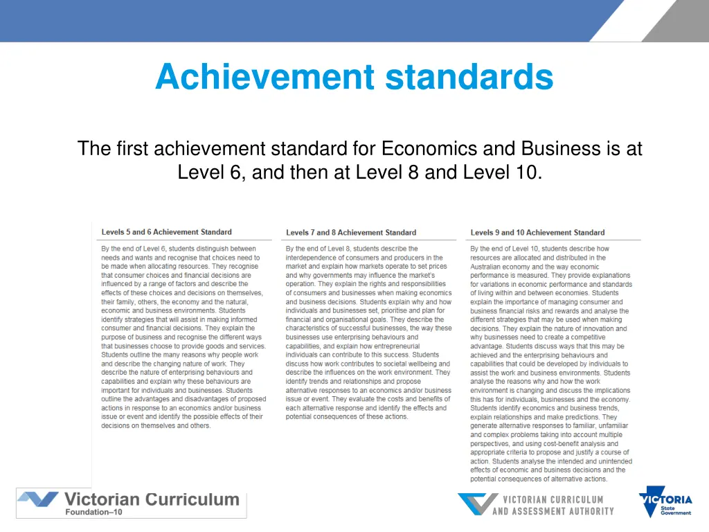 achievement standards