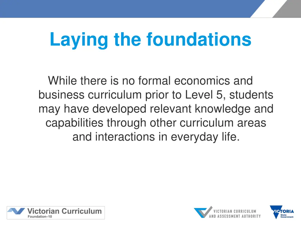 laying the foundations