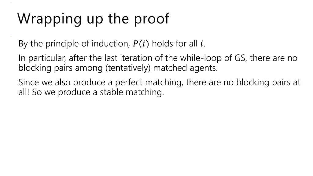 wrapping up the proof