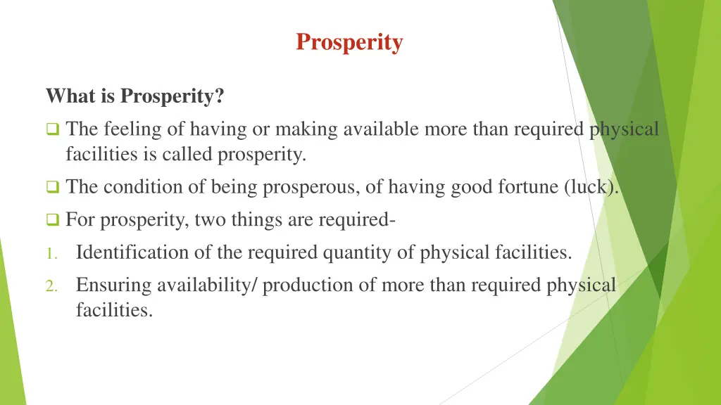 prosperity