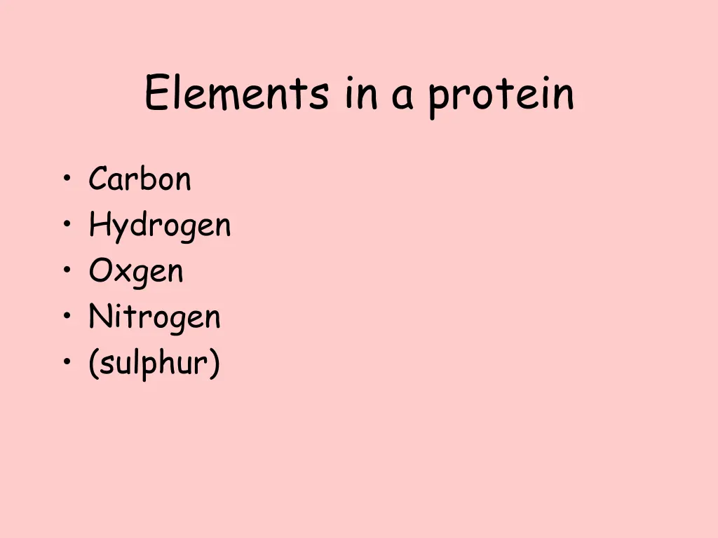 elements in a protein