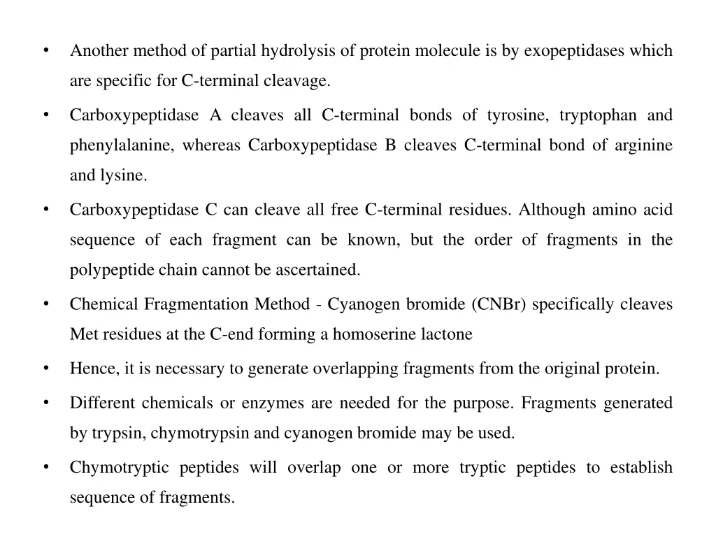 another method of partial hydrolysis of protein