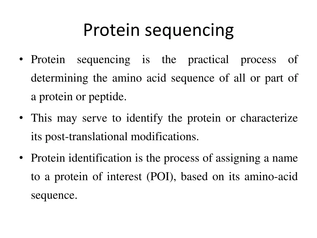 protein sequencing