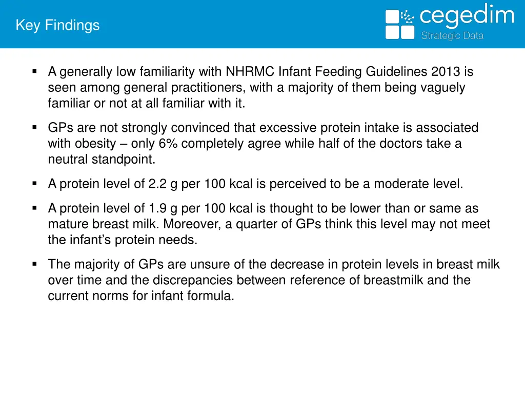 key findings