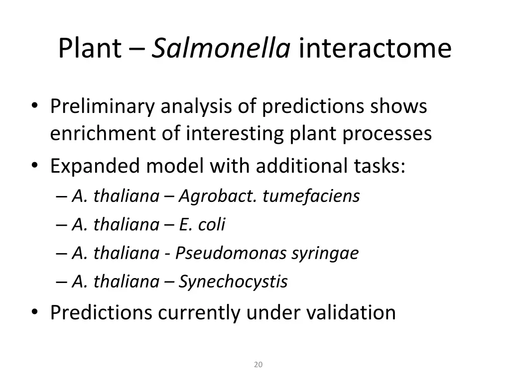 plant salmonella interactome
