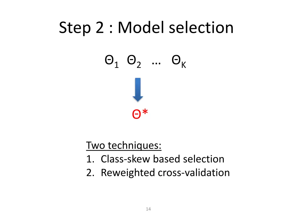 step 2 model selection