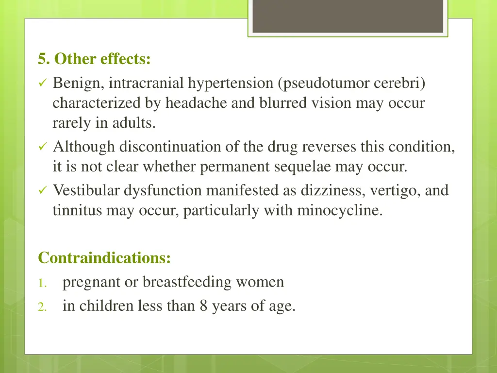 5 other effects benign intracranial hypertension