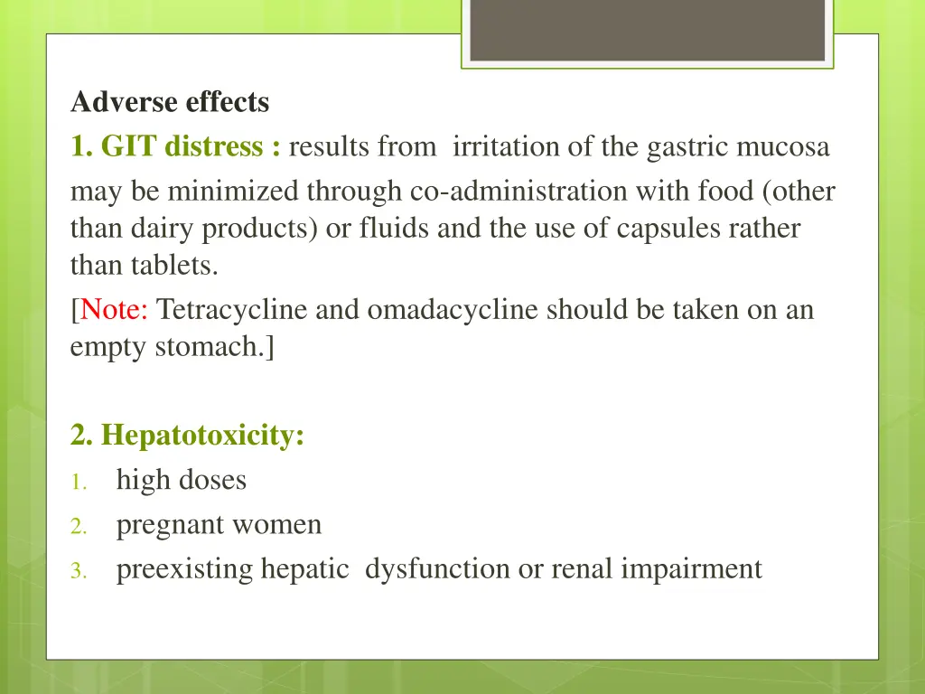 adverse effects 1 git distress results from