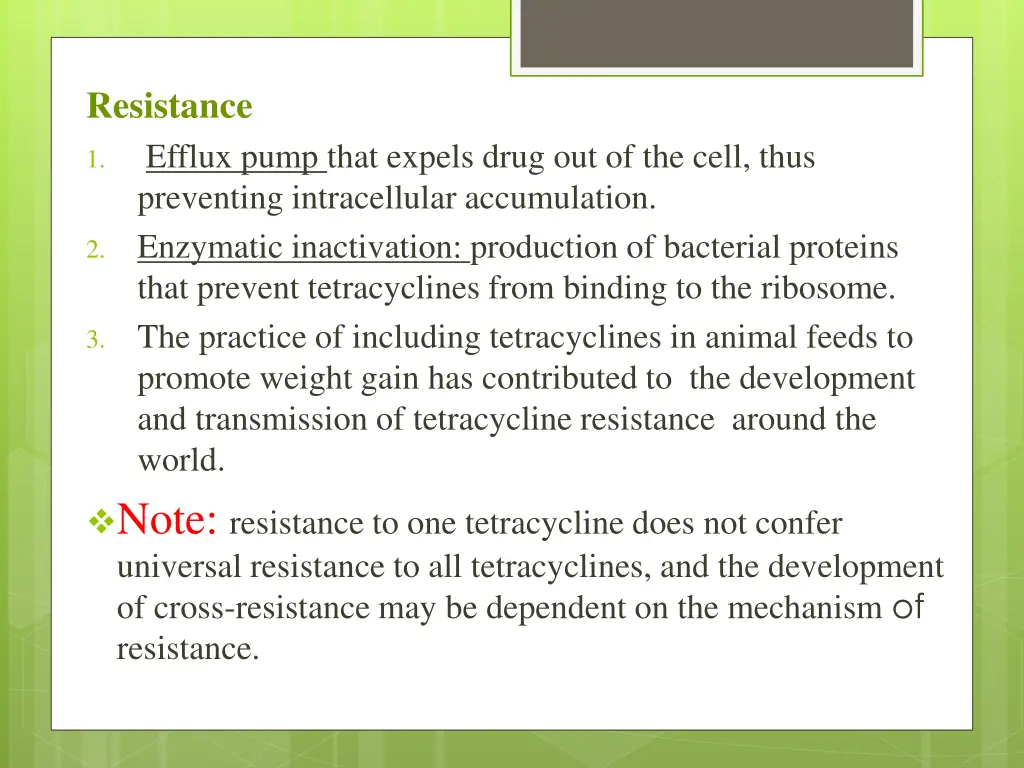 resistance efflux pump that expels drug