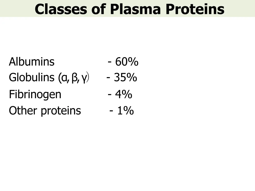 classes of plasma proteins