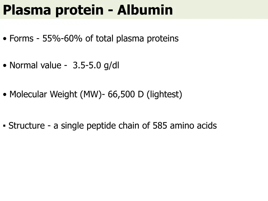 plasma protein albumin