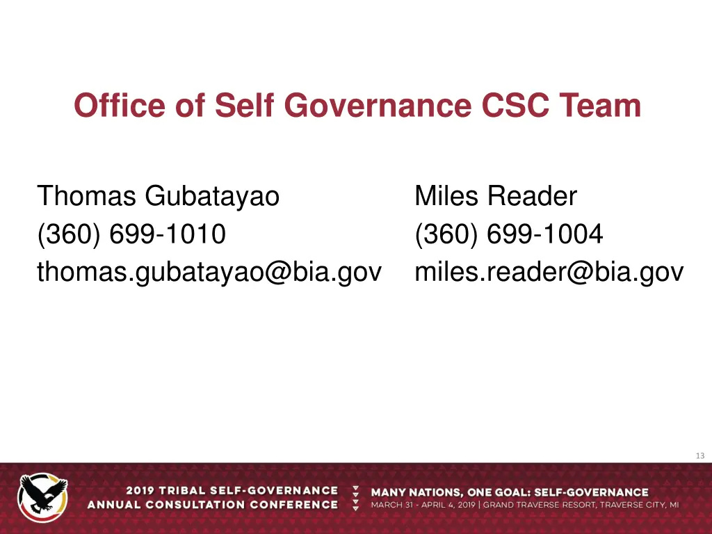office of self governance csc team