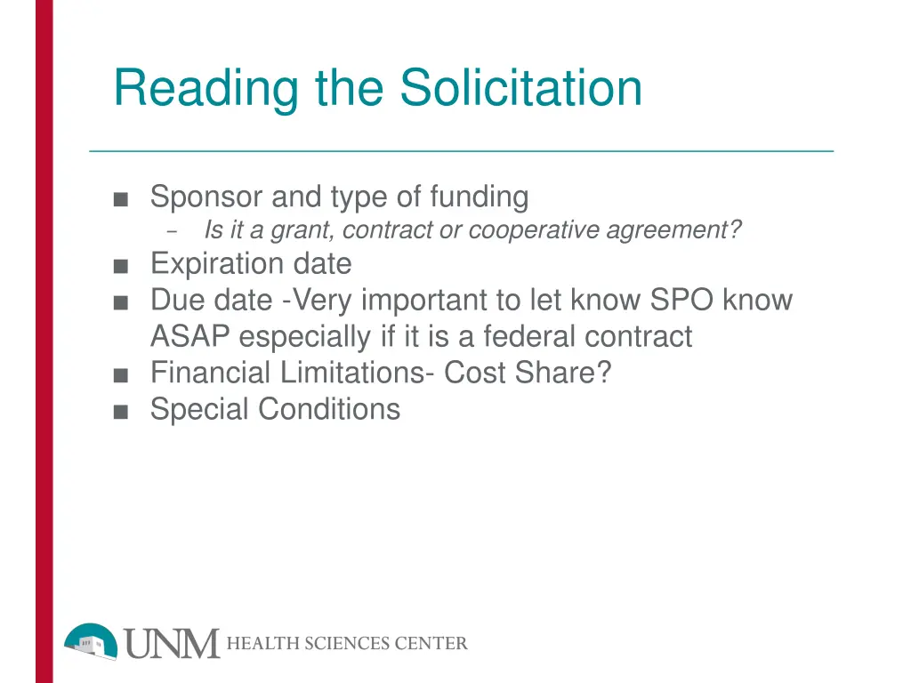 reading the solicitation