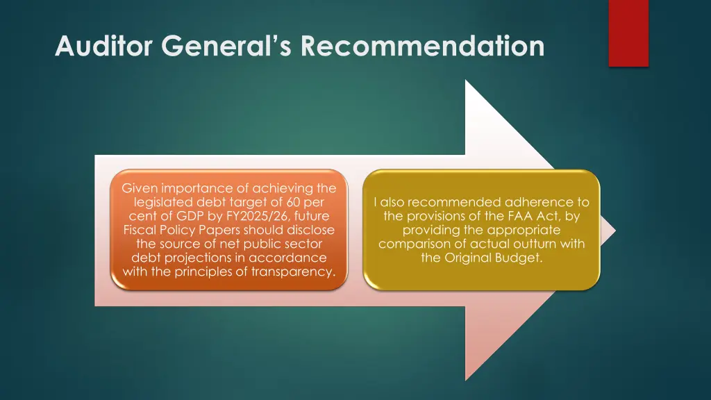 auditor general s recommendation