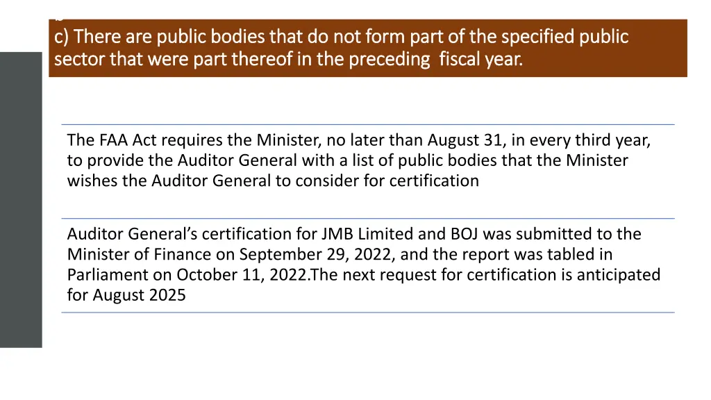 b b c c there are public bodies that do not form