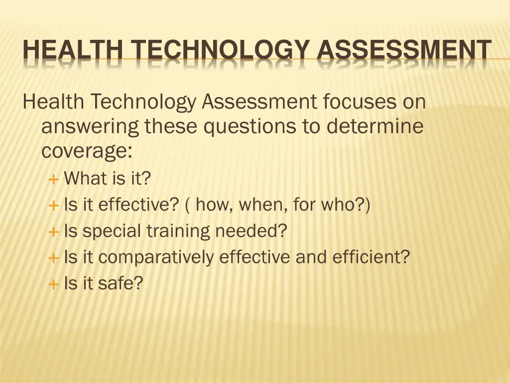 health technology assessment