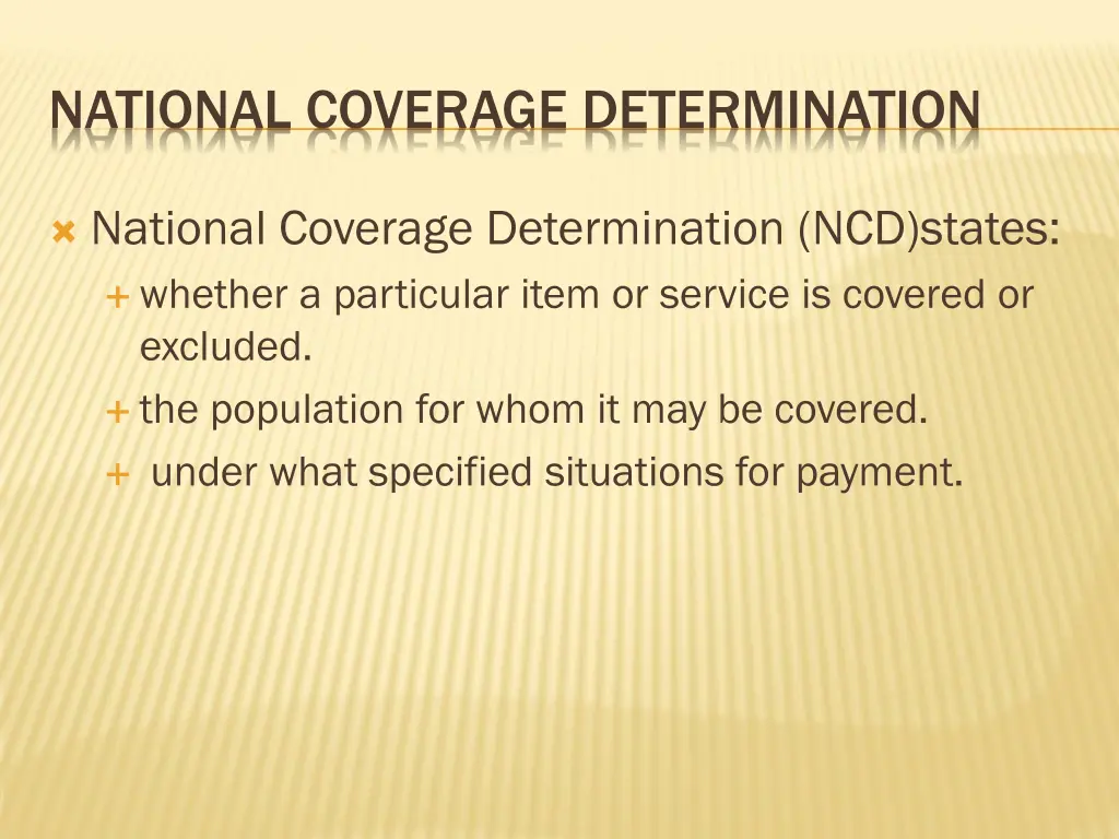 national coverage determination
