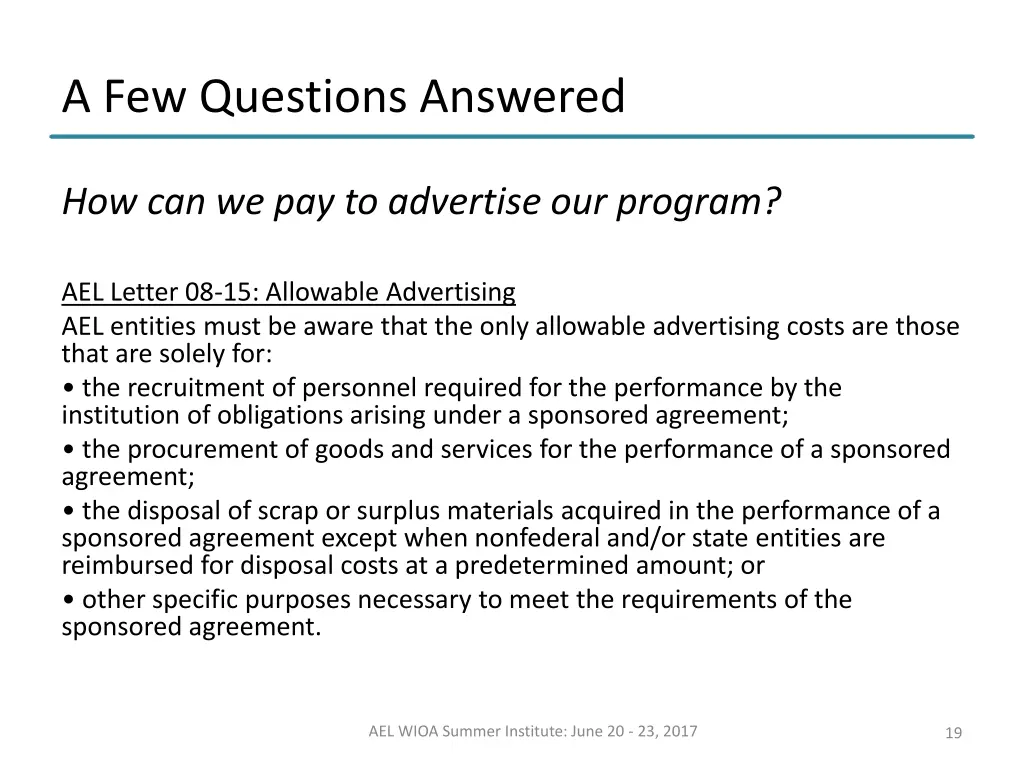 a few questions answered 2