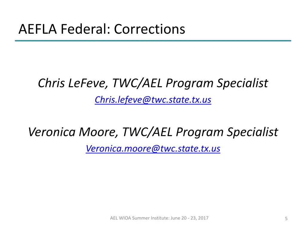 aefla federal corrections