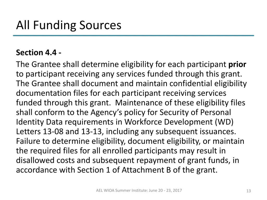 all funding sources