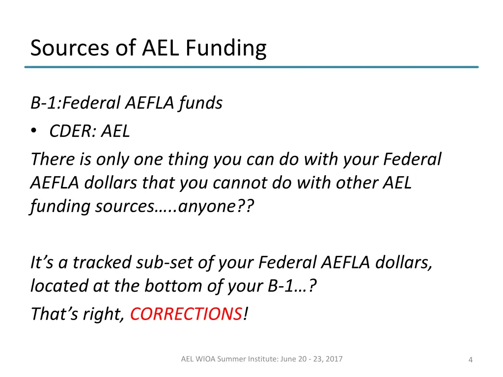 sources of ael funding