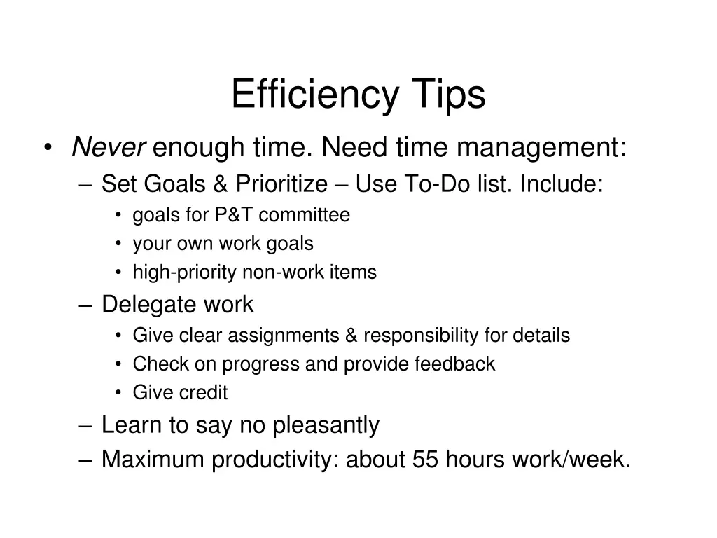 efficiency tips