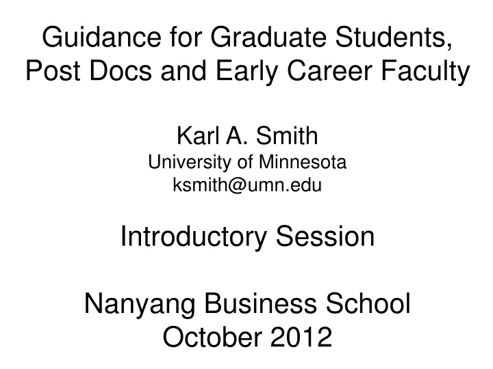 guidance for graduate students post docs