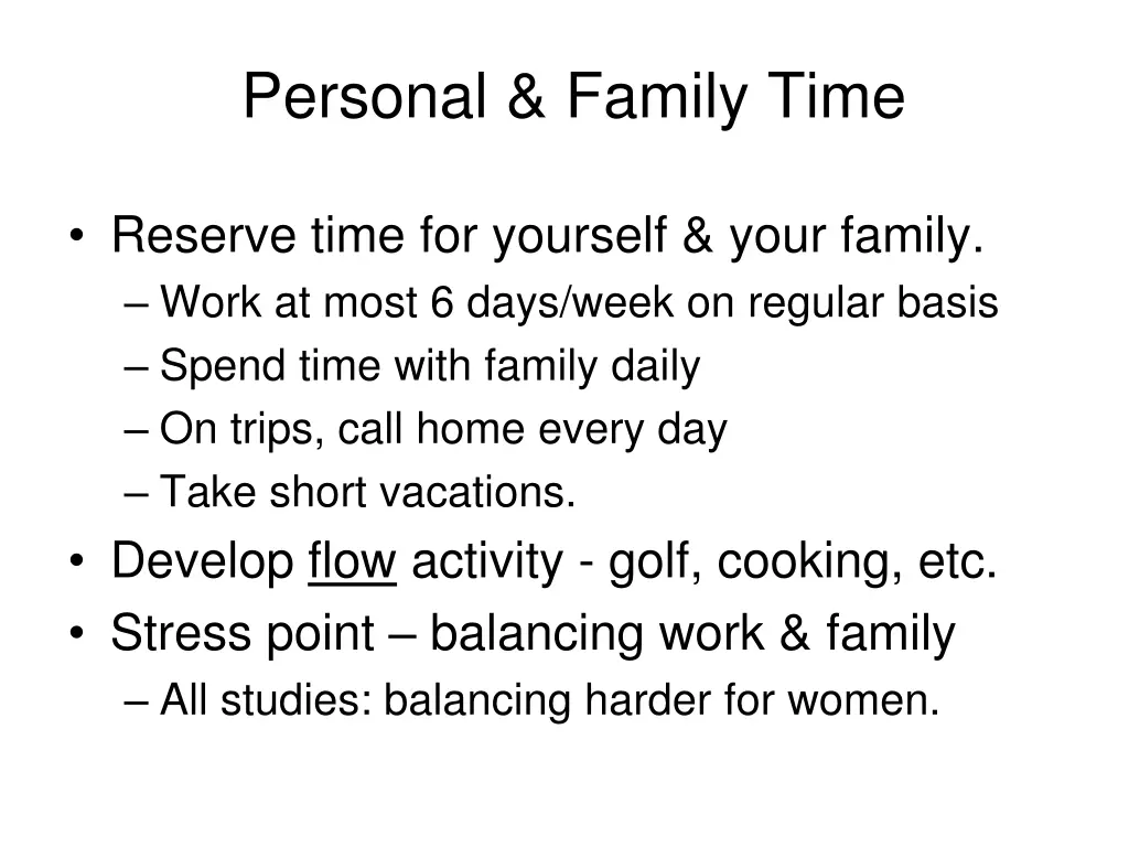 personal family time