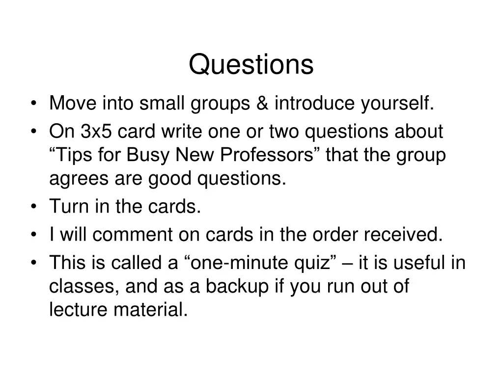 questions