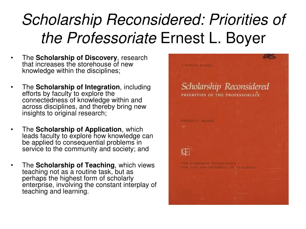 scholarship reconsidered priorities