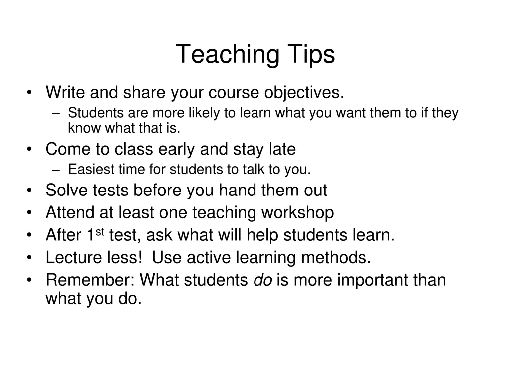 teaching tips