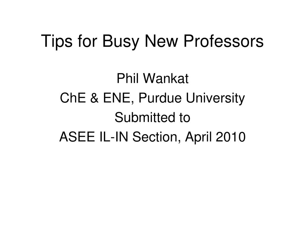 tips for busy new professors