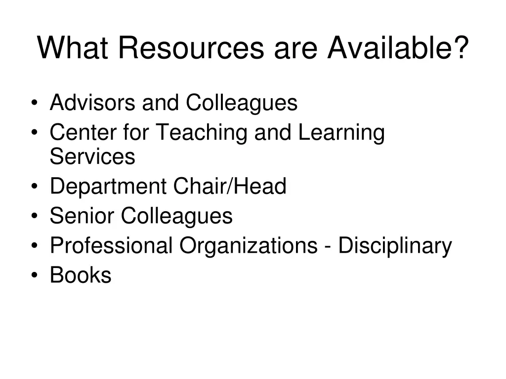 what resources are available