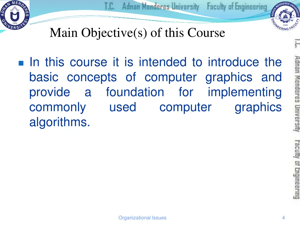 main objective s of this course