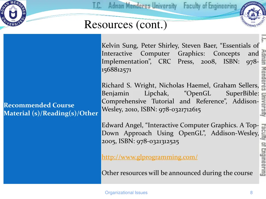 resources cont