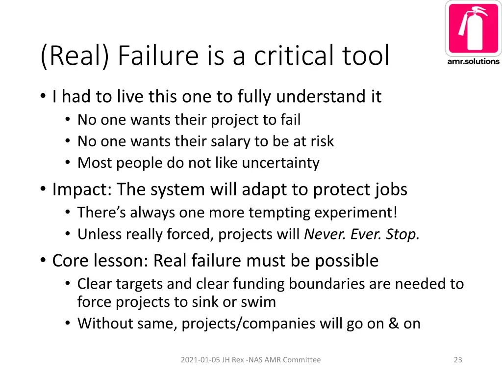 real failure is a critical tool