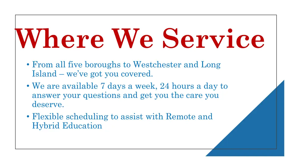 where we service