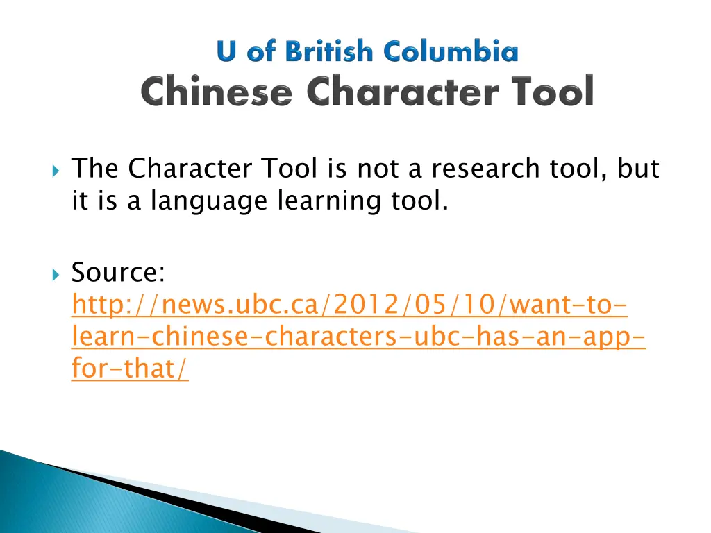 the character tool is not a research tool