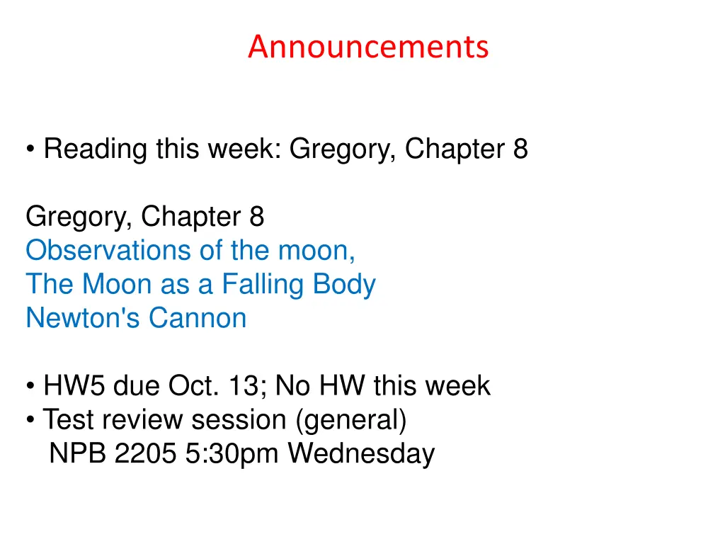 announcements