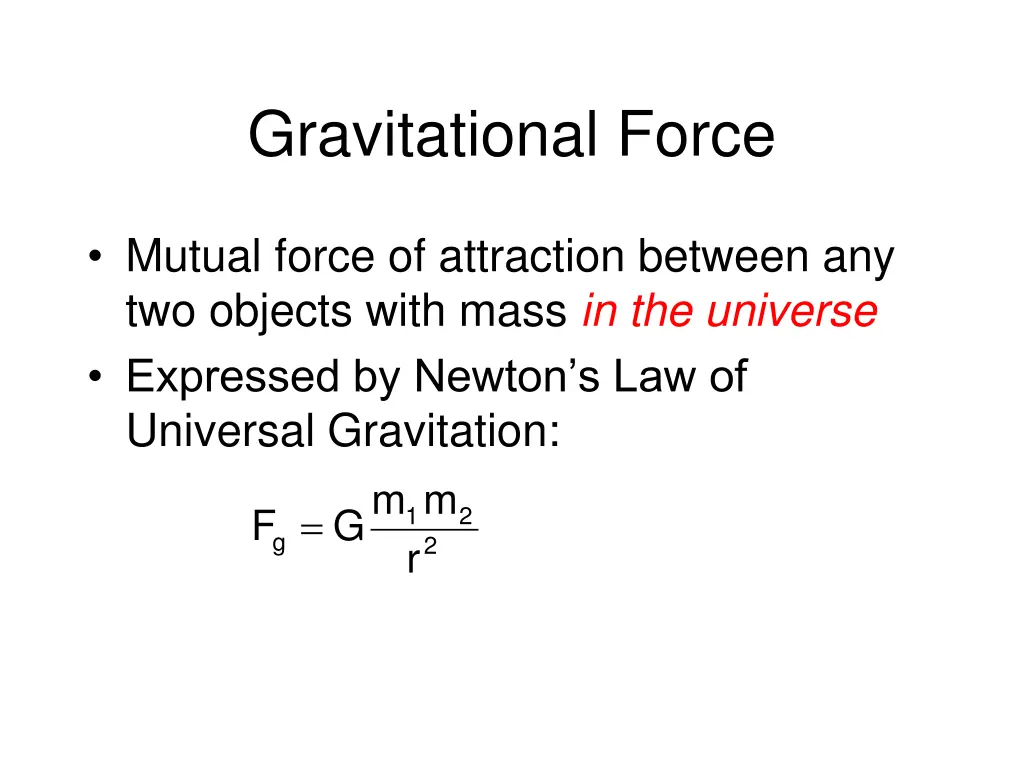 gravitational force