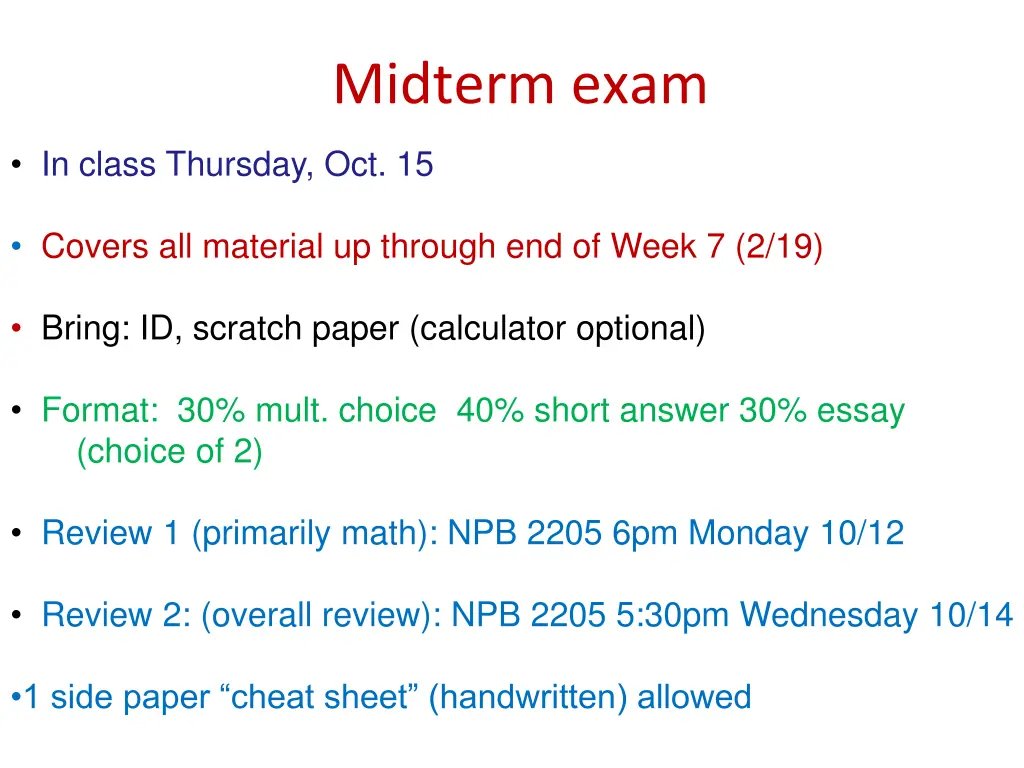 midterm exam