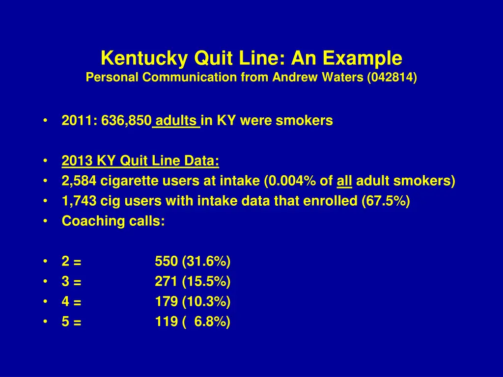 kentucky quit line an example personal
