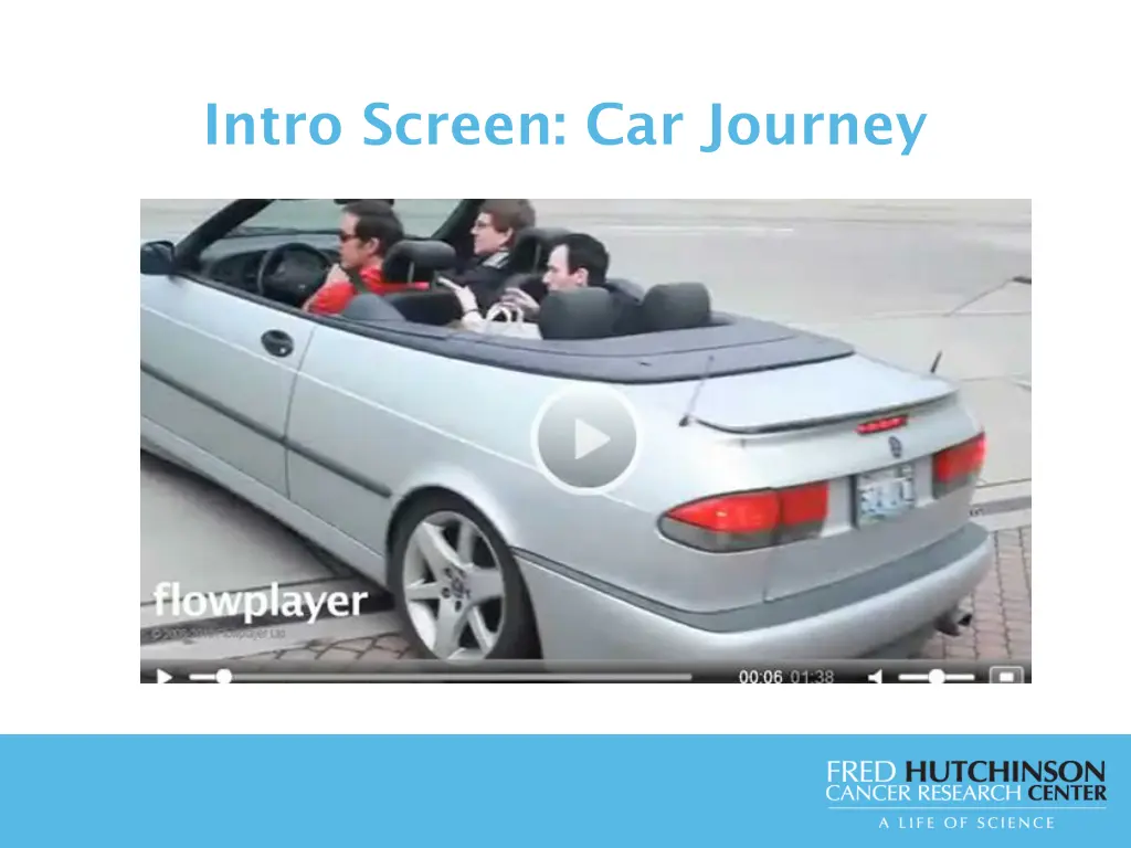 intro screen car journey